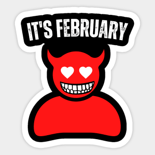 In February We Wear Red, It's February, Devils Love Sticker